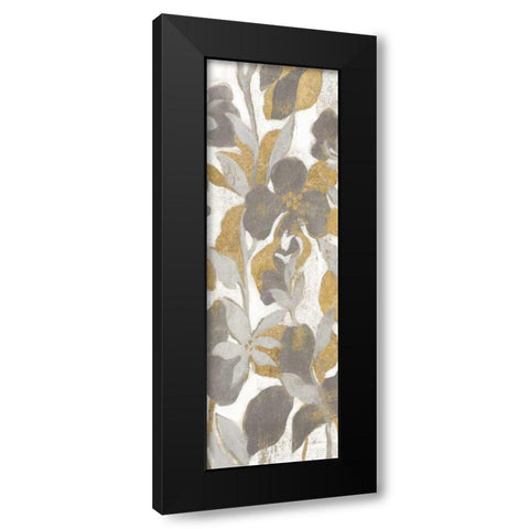 Painted Tropical Screen II Gray Gold Crop Black Modern Wood Framed Art Print by Vassileva, Silvia