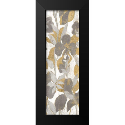 Painted Tropical Screen II Gray Gold Crop Black Modern Wood Framed Art Print by Vassileva, Silvia
