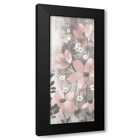 Floral Symphony Blush Gray Crop I Black Modern Wood Framed Art Print by Vassileva, Silvia