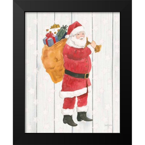 Welcome Christmas I Black Modern Wood Framed Art Print by Jackson, Jenaya