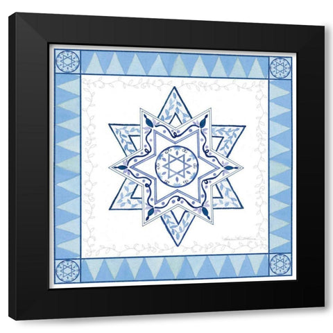 Celebrating Hanukkah I Black Modern Wood Framed Art Print with Double Matting by McKenna, Kathleen Parr