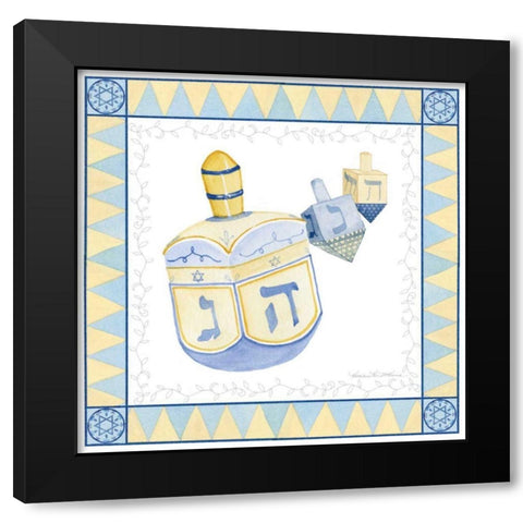 Celebrating Hanukkah II Black Modern Wood Framed Art Print by McKenna, Kathleen Parr