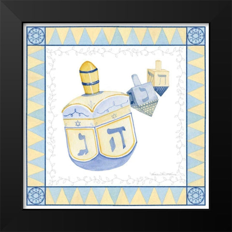 Celebrating Hanukkah II Black Modern Wood Framed Art Print by McKenna, Kathleen Parr