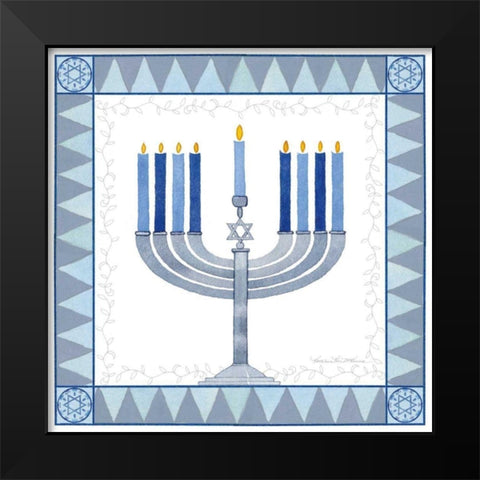 Celebrating Hanukkah III Black Modern Wood Framed Art Print by McKenna, Kathleen Parr