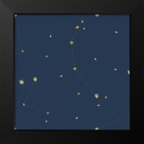 Night Sky Navy and Gold Pattern 05Ajpg Black Modern Wood Framed Art Print by Miller, Sara Zieve