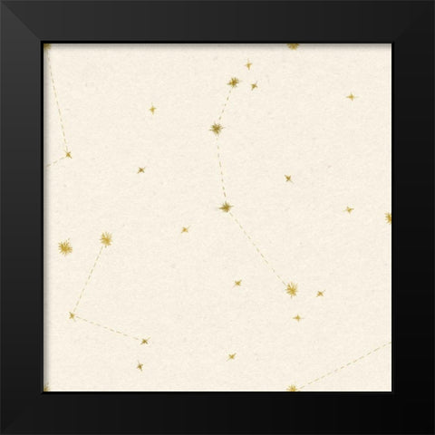 Night Sky Cream and Gold Pattern 05A Black Modern Wood Framed Art Print by Miller, Sara Zieve