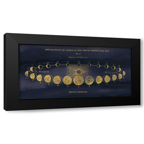 Geography of the Heavens II Blue Gold Black Modern Wood Framed Art Print by Wild Apple Portfolio