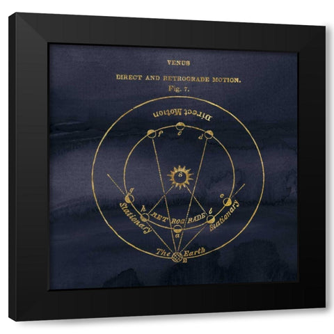 Geography of the Heavens IX Blue Gold Black Modern Wood Framed Art Print by Wild Apple Portfolio