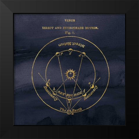 Geography of the Heavens IX Blue Gold Black Modern Wood Framed Art Print by Wild Apple Portfolio