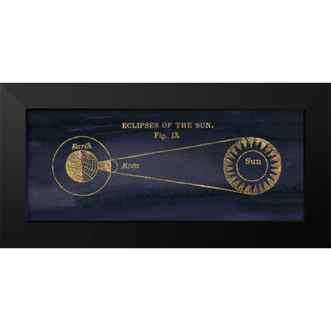 Geography of the Heavens III Blue Gold Black Modern Wood Framed Art Print by Wild Apple Portfolio