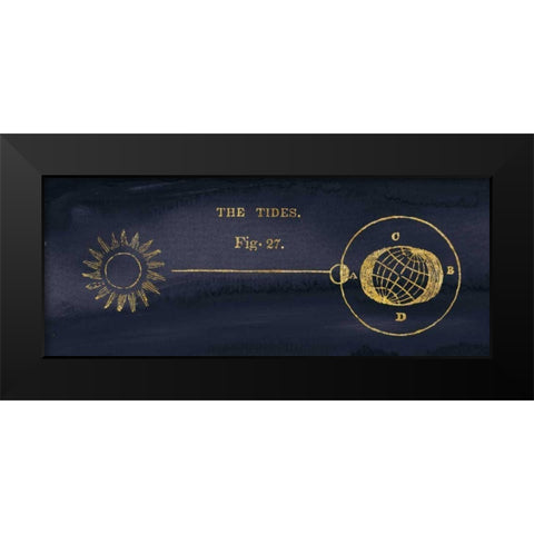 Geography of the Heavens VI Blue Gold Black Modern Wood Framed Art Print by Wild Apple Portfolio