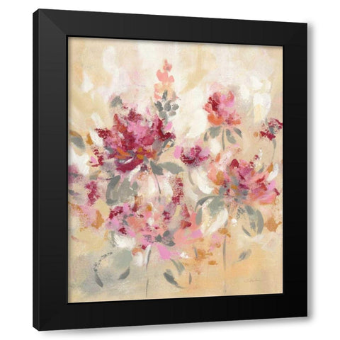 Floral Reflections I Black Modern Wood Framed Art Print with Double Matting by Vassileva, Silvia
