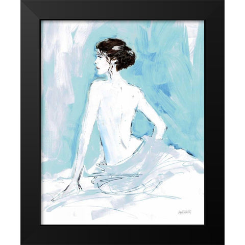 Nude II Blue Black Modern Wood Framed Art Print by Tavoletti, Anne