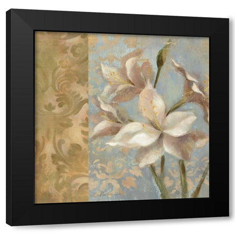 Amaryllis on Soft Blue WAG Black Modern Wood Framed Art Print by Vassileva, Silvia