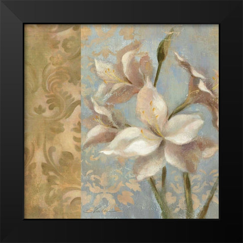 Amaryllis on Soft Blue WAG Black Modern Wood Framed Art Print by Vassileva, Silvia
