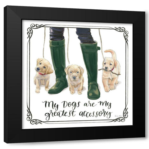 Furry Fashion Friends I My Dogs Black Modern Wood Framed Art Print by Adams, Emily