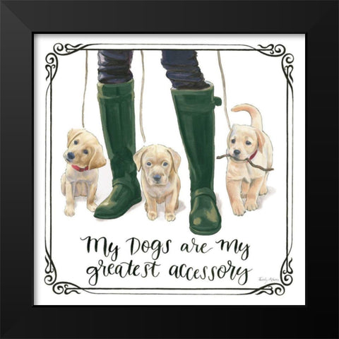 Furry Fashion Friends I My Dogs Black Modern Wood Framed Art Print by Adams, Emily