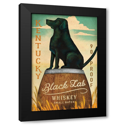 Black Lab Whiskey Kentucky Crop Black Modern Wood Framed Art Print with Double Matting by Fowler, Ryan