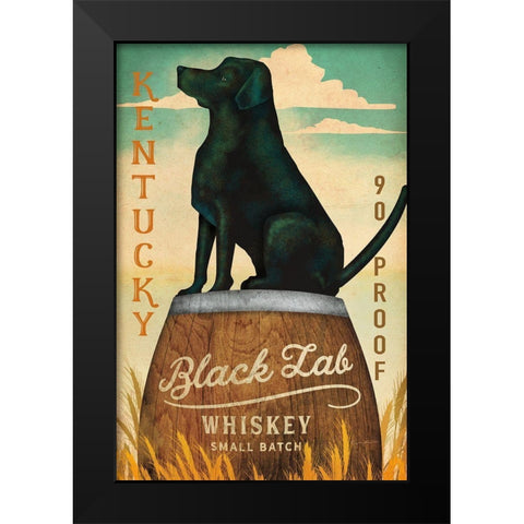 Black Lab Whiskey Kentucky Crop Black Modern Wood Framed Art Print by Fowler, Ryan
