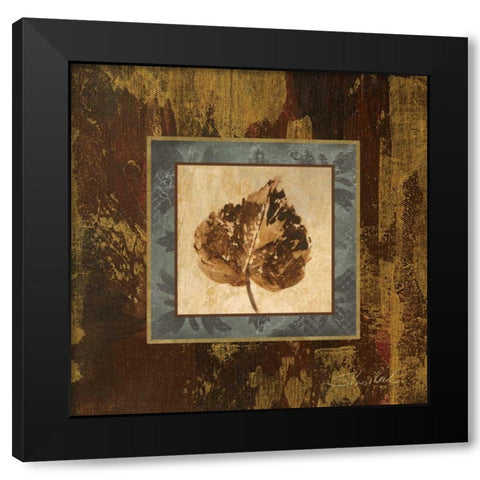 Autumn Leaf Square I Black Modern Wood Framed Art Print with Double Matting by Vassileva, Silvia