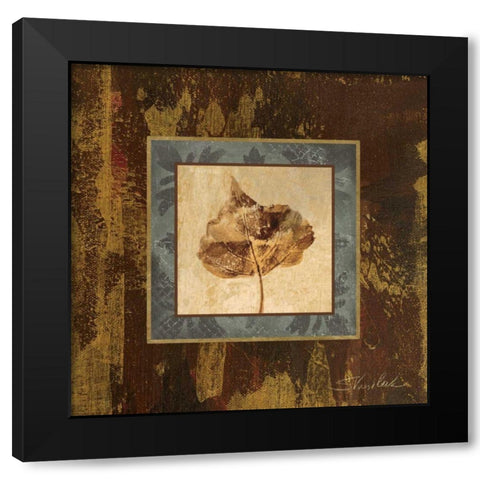 Autumn Leaf Square II Black Modern Wood Framed Art Print with Double Matting by Vassileva, Silvia