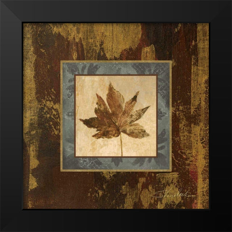 Autumn Leaf Square IV Black Modern Wood Framed Art Print by Vassileva, Silvia