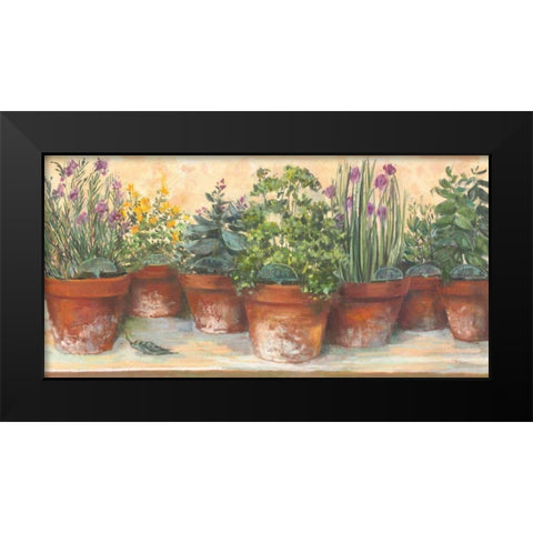 Country Herbs Black Modern Wood Framed Art Print by Rowan, Carol