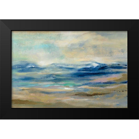 Whispering Wave Black Modern Wood Framed Art Print by Vassileva, Silvia
