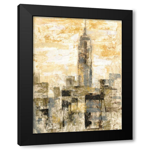 Manhattan Gray and Gold II Black Modern Wood Framed Art Print with Double Matting by Vassileva, Silvia