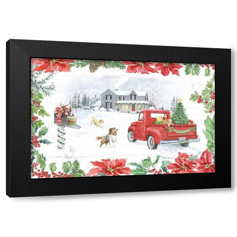 Farmhouse Holidays II Black Modern Wood Framed Art Print with Double Matting by Grove, Beth