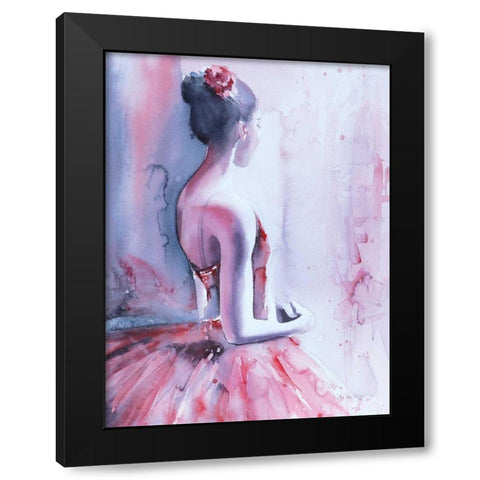 Backstage Nerves Black Modern Wood Framed Art Print by Valle, Aimee Del