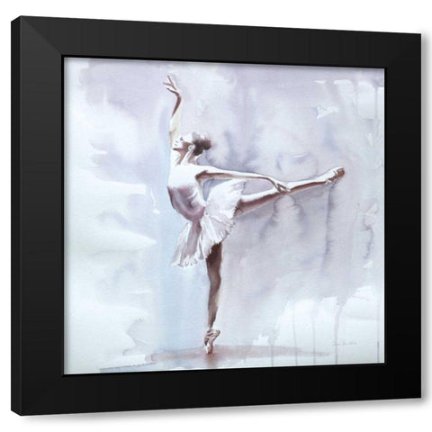 Dusky Arabesque Black Modern Wood Framed Art Print with Double Matting by Valle, Aimee Del
