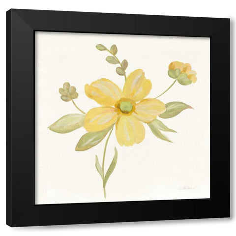 June Bloom II Black Modern Wood Framed Art Print with Double Matting by Vassileva, Silvia