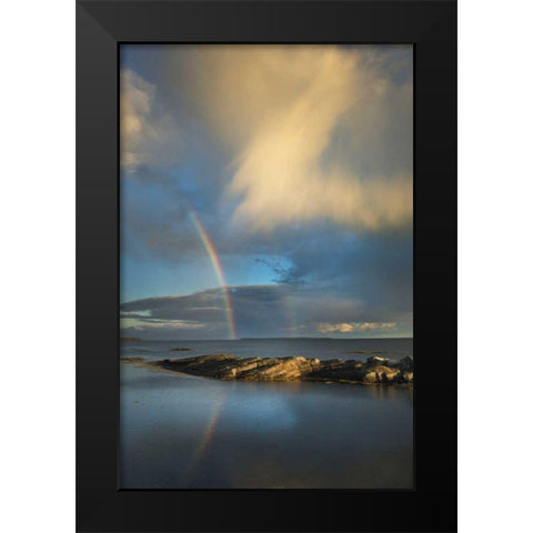 Blue Rocks Black Modern Wood Framed Art Print by Majchrowicz, Alan