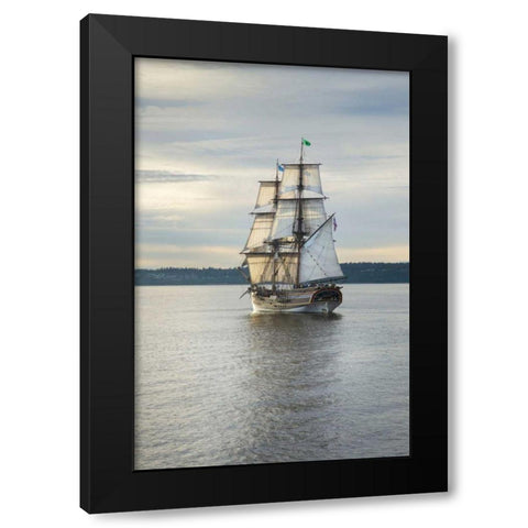 Lady Washington I Black Modern Wood Framed Art Print with Double Matting by Majchrowicz, Alan
