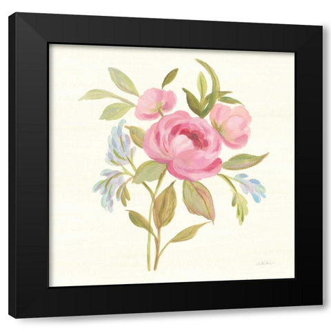 Petals and Blossoms IV Black Modern Wood Framed Art Print with Double Matting by Vassileva, Silvia