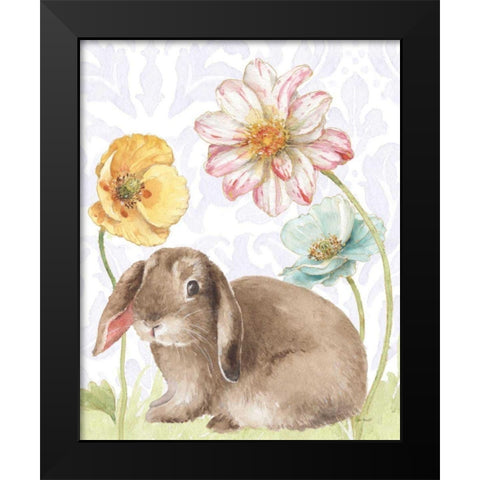 Spring Softies Bunnies III Purple Black Modern Wood Framed Art Print by Audit, Lisa