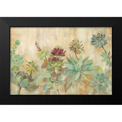 Succulent Garden Black Modern Wood Framed Art Print by Vassileva, Silvia
