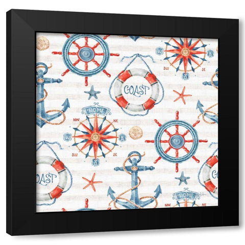 Nautical Life Step 01A Black Modern Wood Framed Art Print with Double Matting by Audit, Lisa