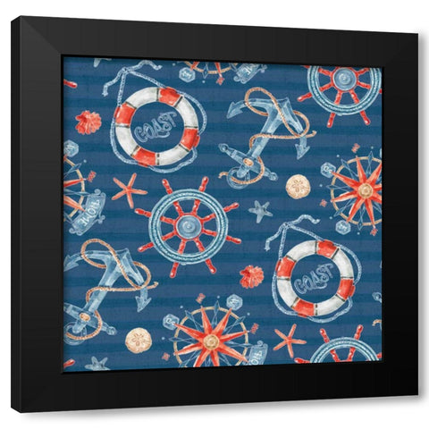 Nautical Life Step 02B Black Modern Wood Framed Art Print with Double Matting by Audit, Lisa