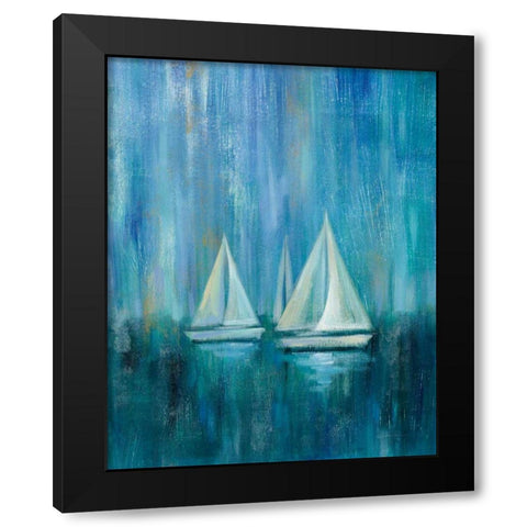Sailboat Simplicity II Black Modern Wood Framed Art Print by Vassileva, Silvia