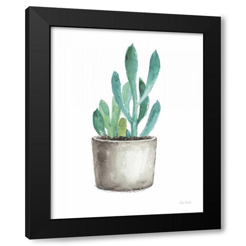 Mixed Greens Succulent V Black Modern Wood Framed Art Print with Double Matting by Audit, Lisa