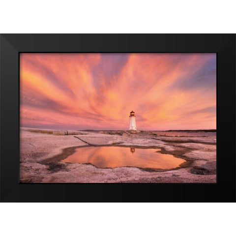 Peggys Cove Nova Scotia Black Modern Wood Framed Art Print by Majchrowicz, Alan