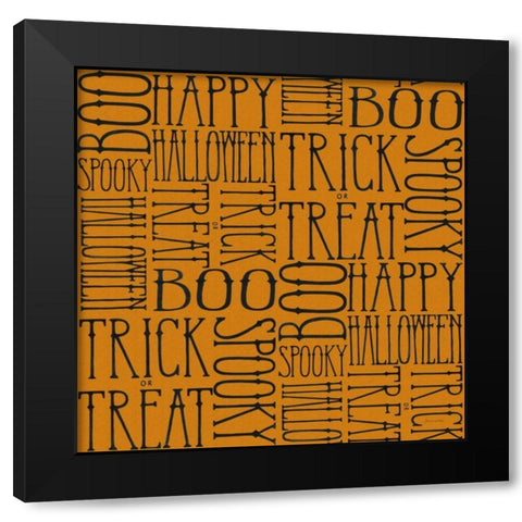 Vintage Halloween Pattern I Black Modern Wood Framed Art Print with Double Matting by Miller, Sara Zieve