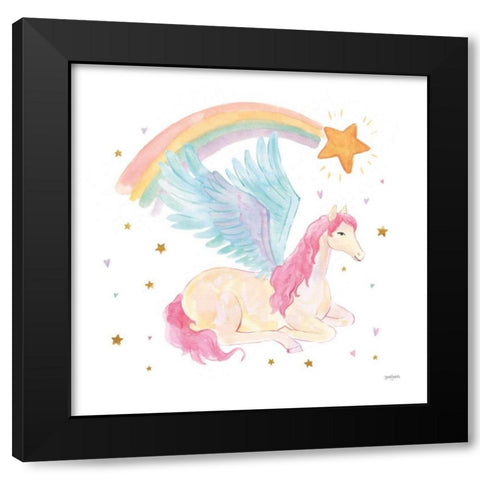 Magical Friends II Black Modern Wood Framed Art Print by Jackson, Jenaya
