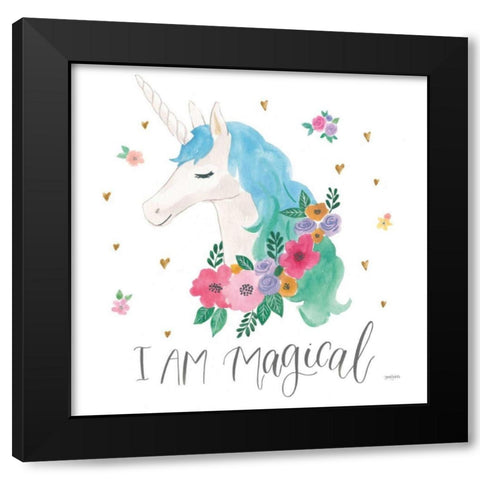 Magical Friends IV Black Modern Wood Framed Art Print by Jackson, Jenaya
