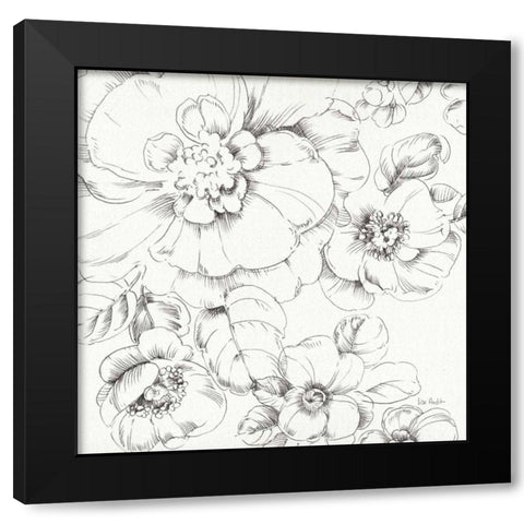 Summer Bloom II BW Black Modern Wood Framed Art Print with Double Matting by Audit, Lisa