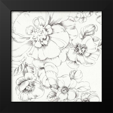 Summer Bloom II BW Black Modern Wood Framed Art Print by Audit, Lisa