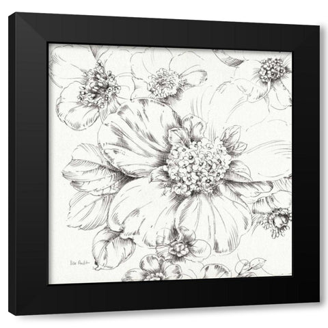 Summer Bloom III BW Black Modern Wood Framed Art Print by Audit, Lisa