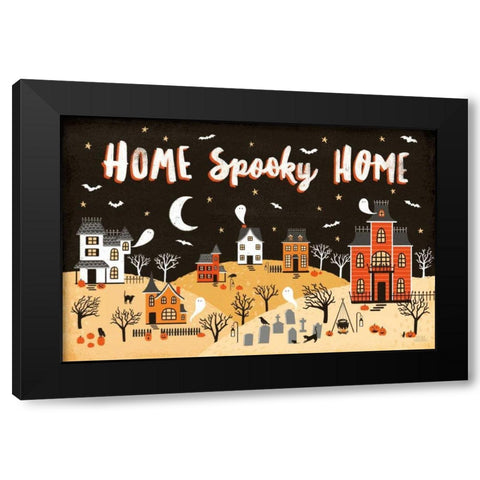 Spooky Village II Black Modern Wood Framed Art Print by Marshall, Laura